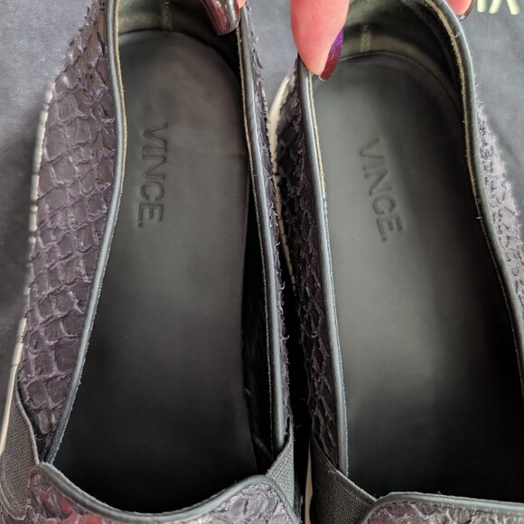 VINCE Berlin Python Embossed Slip-On Sneaker LIKE NEW size 10/41.5 - Picture 7 of 9